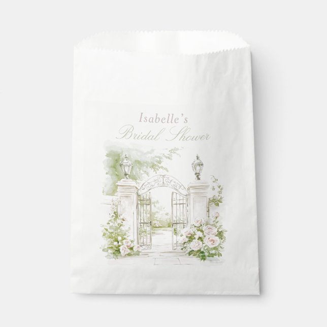 Elegant French Chateau Pastel Bridal Garden  Favour Bags (Front)