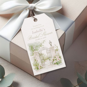 Elegant French Chateau Pastel Bridal Garden Gift Tags