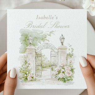 Elegant French Chateau Pastel Bridal Garden  Napkin