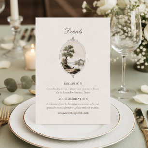 Elegant French Chateau Wedding Details Enclosure Card