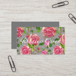 Elegant French Country Garden Rose Design Business Business Card