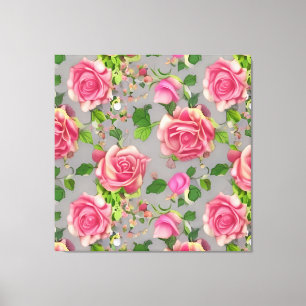Elegant French Country Garden Rose Design Canvas Print