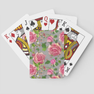 Elegant French Country Garden Rose Design Playing Cards