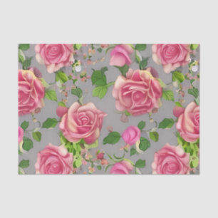 Elegant French Country Garden Rose Design Tissue Paper