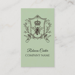 Elegant French Country Vintage Fashion Crown Bee  Business Card