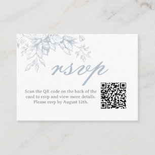 Elegant French Floral Blue Toile Wedding Enclosure Card