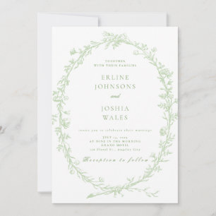 Elegant French Floral Wedding Invitation Design