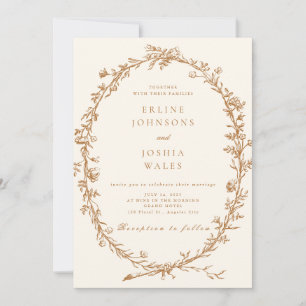 Elegant French Floral Wedding Invitation Design