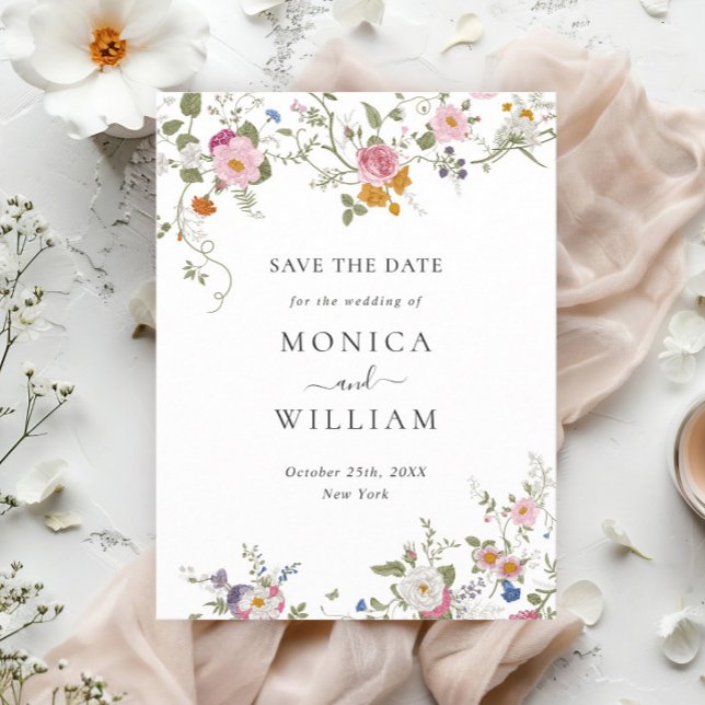 Elegant French Garden Wedding Save the Date Postcard (Creator Uploaded)