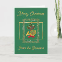 Elegant French Horn Christmas Green