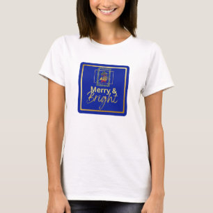 Elegant French Horn Christmas Icon Royal Blue  T-Shirt