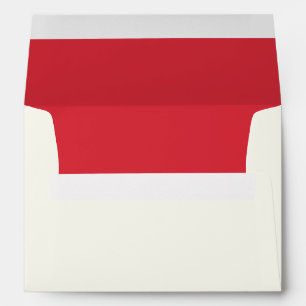 Elegant French Horn Christmas Inside Cherry Red Envelope