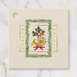 Elegant French Horn Christmas Irish Cream Favour Tags