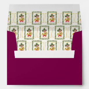 Elegant French Horn Christmas Purple Envelope