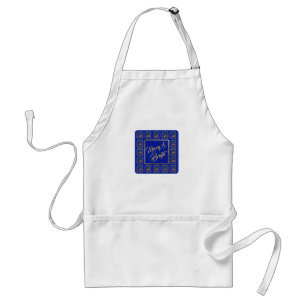 Elegant French Horn Christmas Royal Blue Apron