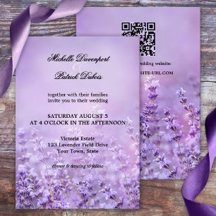 Elegant French Lavender Wedding Invitation