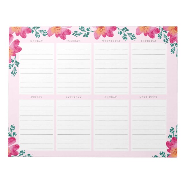 Elegant French Pink Business Personalised Trendy Notepad (Front)