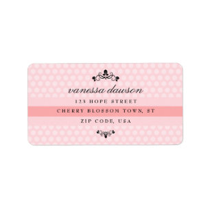 Elegant French Pink Dot Simple Personalised Trendy Label