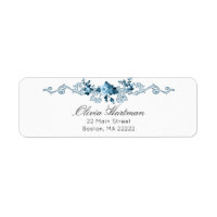 Elegant French Rococo Blue & White Floral