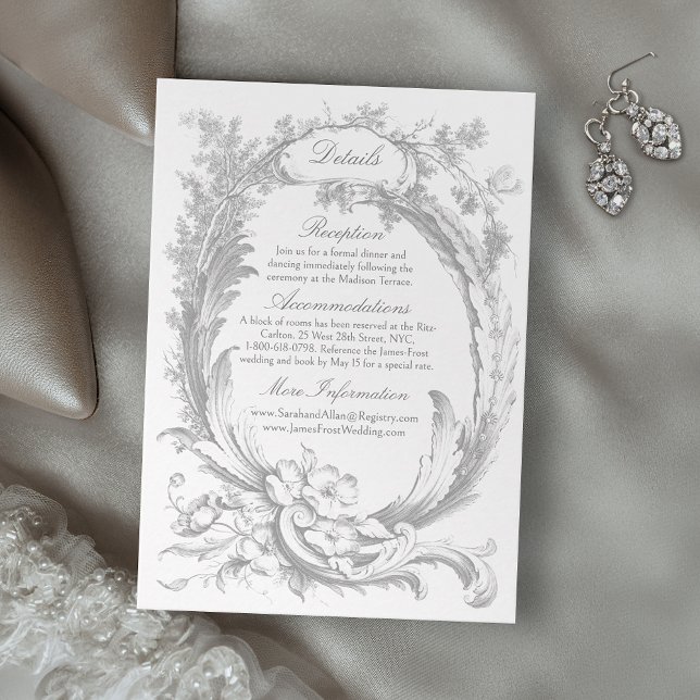 Elegant French Rococo Floral Frame Enclosure Card (Creator Uploaded)