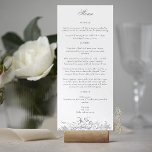 Elegant French Rococo Floral  Menu