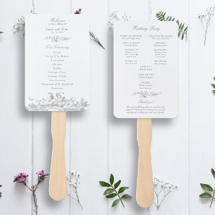 Elegant French Rococo Floral Program Hand Fan