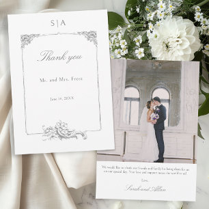 Elegant French Rococo Frame Thank You Card