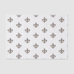 Elegant French Silver Fleur de Lis Tissue Paper