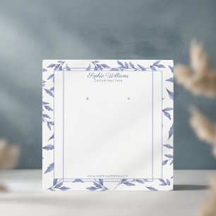 Elegant french toile blue earring display card