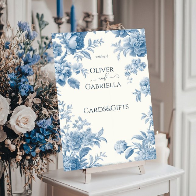 Elegant French toile Floral Wedding Cards&Gifts Poster (Creator Uploaded)