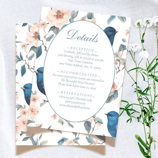 Elegant French Victorian Floral Wedding Details Enclosure Card (Creator Uploaded)