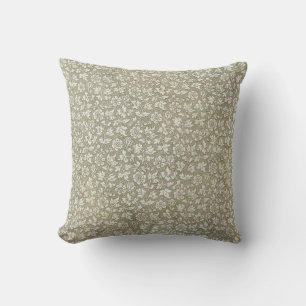Elegant French Vintage Beige Floral Pattern Cushion