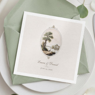 Elegant French Vintage Chateau Wedding Napkin
