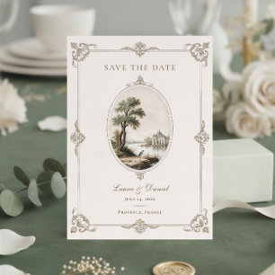 Elegant French Vintage Chateau Wedding Save The Date