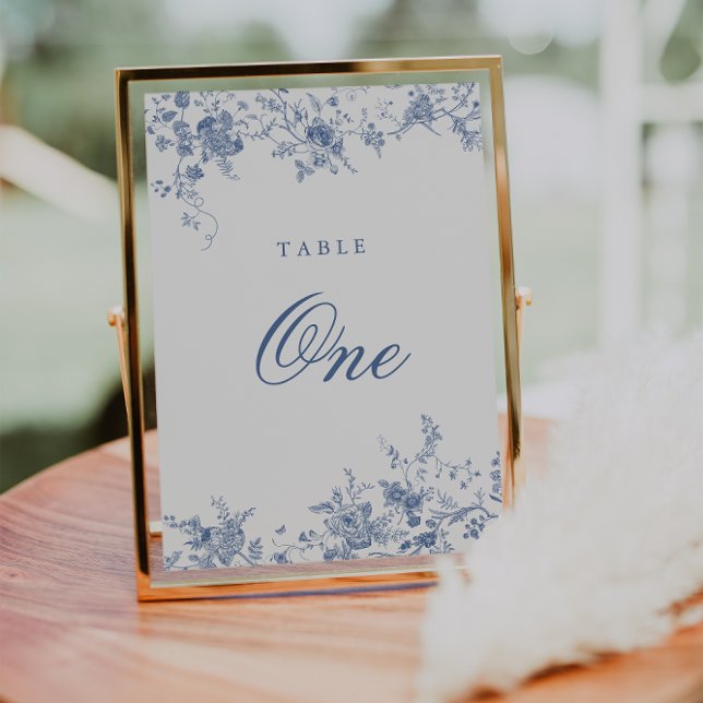 Elegant French Vintage  Floral Jouy Table Number (Creator Uploaded)