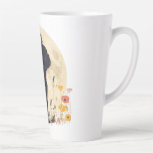 Elegant Frenchie Moonlight Garden Silhouette Latte Mug