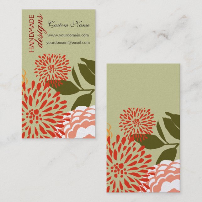 Elegant Fresh Flowers Summer Spring Floral Business Card (Front/Back)