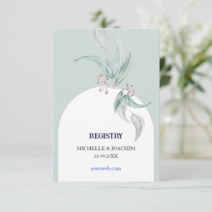 Elegant Fresh Mint Eucalyptus Watercolor Enclosure Card