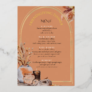 Elegant Friendsgiving Dinner Harvest Design Gold