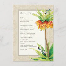 Elegant Fritillaria n Dragonfly Formal Dinner Menu
