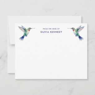 Elegant From the Desk of Personalised Hummingbird Card