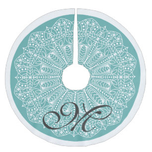 Elegant Frontier Country Style White Faux Lace Brushed Polyester Tree Skirt
