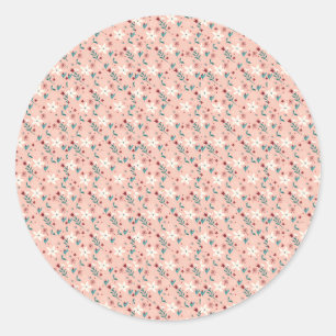 Elegant  froral  Pink Classic Round Sticker