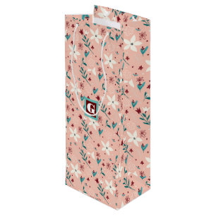 Elegant froral Pink Home Wine Gift Bag
