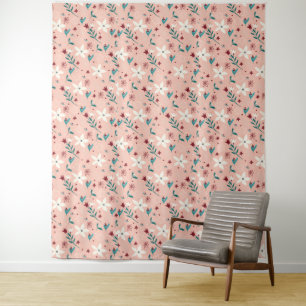 Elegant  froral  Pink Tapestry