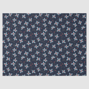 Elegant Frosted Holly and Gold Vine Seamless Wrapp Tissue Paper