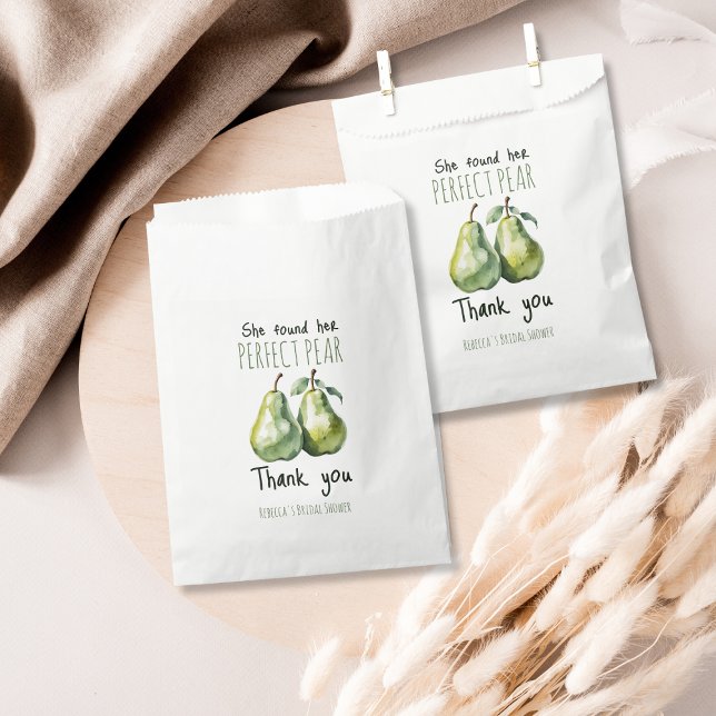 Elegant Fruit Brunch Perfect Pear Bridal Shower Favour Bags (Creator Uploaded)