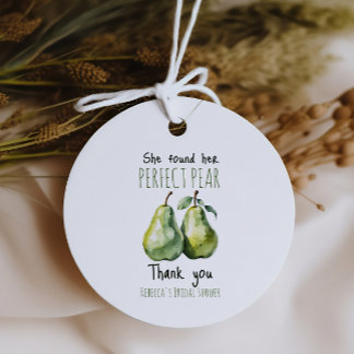 Elegant Fruit Brunch Perfect Pear Bridal Shower Favour Tags