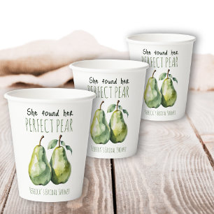 Elegant Fruit Brunch Perfect Pear Bridal Shower Paper Cups