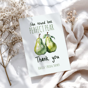Elegant Fruit Brunch Perfect Pear Bridal Shower Thank You Card